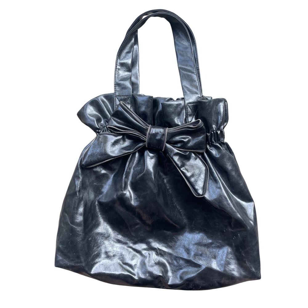 Fun Faux leather‎ bow Purse black